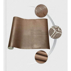 Planet Gates 5202 Creamy-white / 53cmx10m PVC Faux Crocodile Skin Leather Modern Pattern 3d Wallpaper for wall Rolls White Texture vinyl 3d Wall paper Papel Wall covering