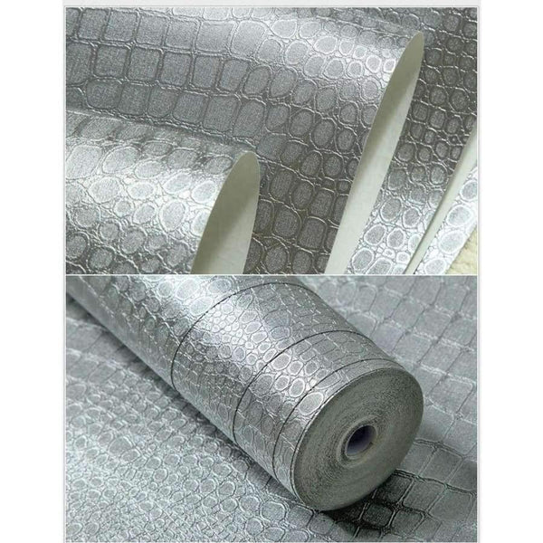 Planet Gates 5202 Creamy-white / 53cmx10m PVC Faux Crocodile Skin Leather Modern Pattern 3d Wallpaper for wall Rolls White Texture vinyl 3d Wall paper Papel Wall covering