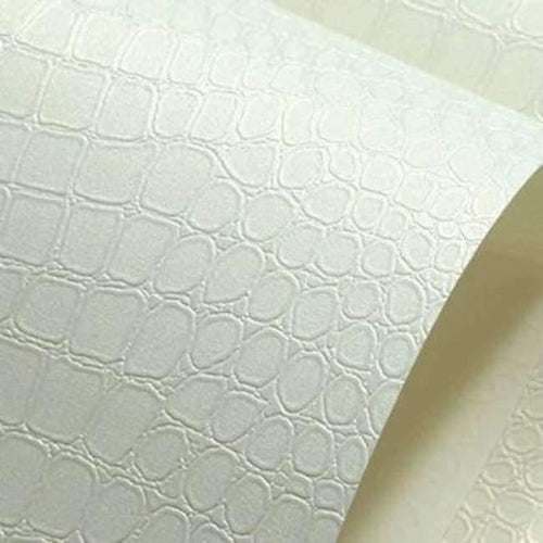 Planet Gates 5202 Creamy-white / 53cmx10m PVC Faux Crocodile Skin Leather Modern Pattern 3d Wallpaper for wall Rolls White Texture vinyl 3d Wall paper Papel Wall covering