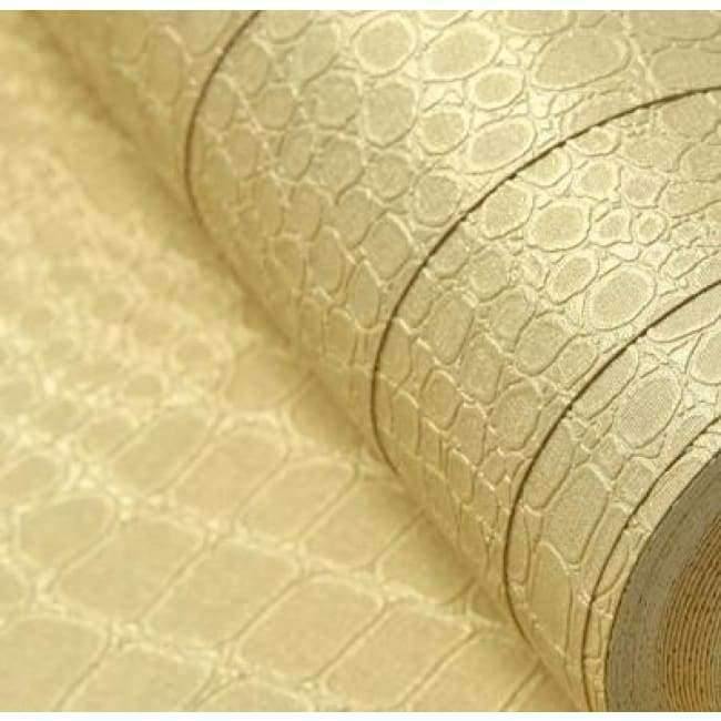 Planet Gates 5202 Creamy-white / 53cmx10m PVC Faux Crocodile Skin Leather Modern Pattern 3d Wallpaper for wall Rolls White Texture vinyl 3d Wall paper Papel Wall covering