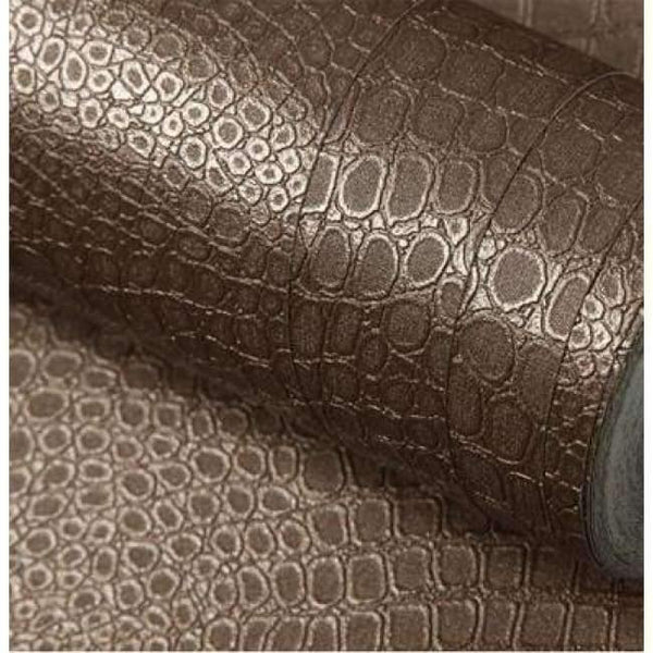 Planet Gates 5205 Brown / 53cmx10m PVC Faux Crocodile Skin Leather Modern Pattern 3d Wallpaper for wall Rolls White Texture vinyl 3d Wall paper Papel Wall covering