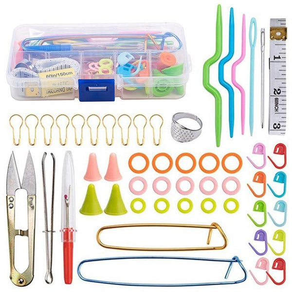 Planet Gates 52pcs Crochet Hooks Crochet Hooks Set With Case 14 Styles Knitting Needles Set DIY Needle Arts Craft Scissors  Markers Sewing Tools GYH