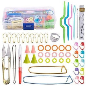 Planet Gates 52pcs Crochet Hooks Premium Crochet Hooks Set With Case 14 Styles Knitting Needles Kit DIY Arts Craft Scissors Stitch Markers Sewing Tools ZXH