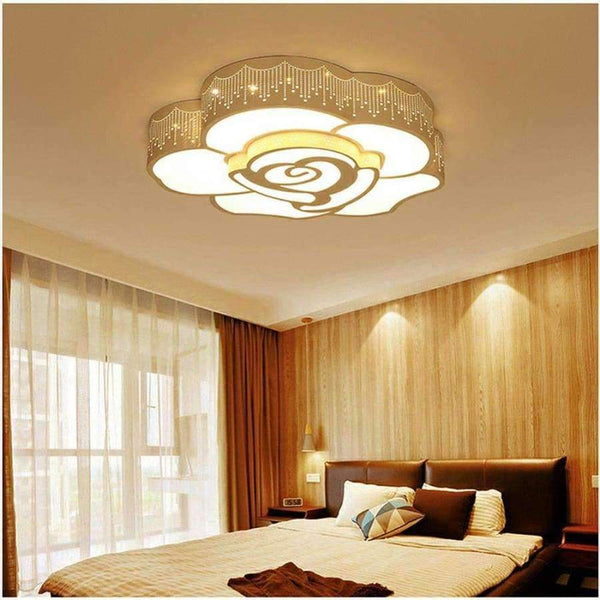Planet Gates 52x12cm / warm light FULOC LED Rose flower shape ceiling lamp living room bedroom study lamp commercial office space Ceiling lights AC110-240V