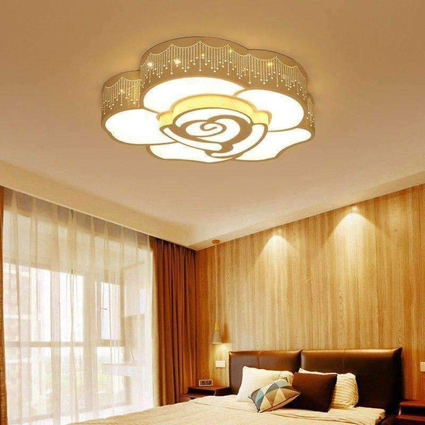 Planet Gates 52x12cm / warm light FULOC LED Rose flower shape ceiling lamp living room bedroom study lamp commercial office space Ceiling lights AC110-240V