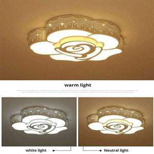 Planet Gates 52x12cm / warm light FULOC LED Rose flower shape ceiling lamp living room bedroom study lamp commercial office space Ceiling lights AC110-240V