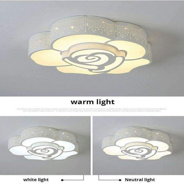 Planet Gates 52x12cm / warm light FULOC LED Rose flower shape ceiling lamp living room bedroom study lamp commercial office space Ceiling lights AC110-240V