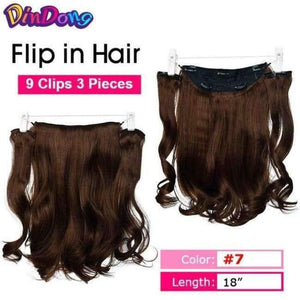 Planet Gates #530 / 24inches Synthetic Fish Line Hair Wavy Clip in Hair Extensions 3/4 Half Wig 3 Styles Available Premium Heat Resistant Hair