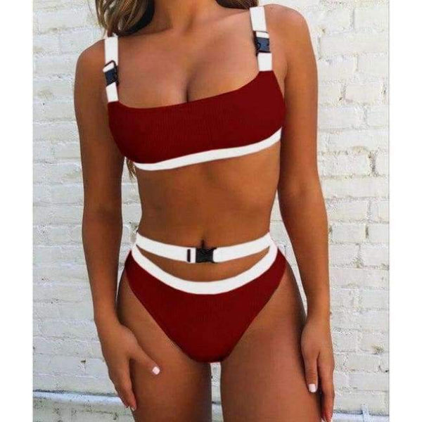Planet Gates 5373 / S Patchwork Color Bikini Buckle Split Swimsuit 9 Colors Swim Suit Women Swimwear For Women 2018 Swimsuit Separate Female
