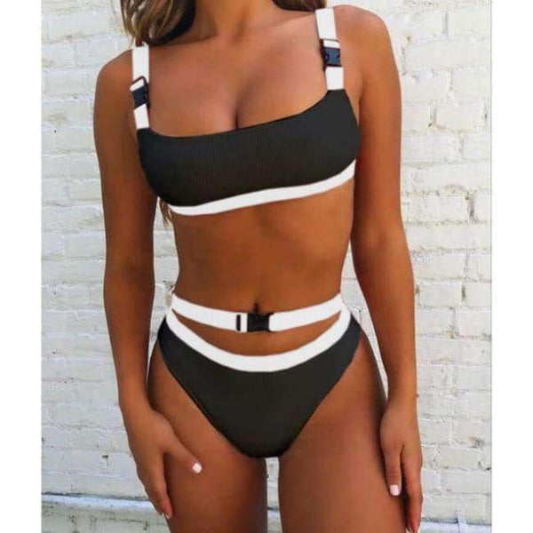 Planet Gates 5375 / S Patchwork Color Bikini Buckle Split Swimsuit 9 Colors Swim Suit Women Swimwear For Women 2018 Swimsuit Separate Female