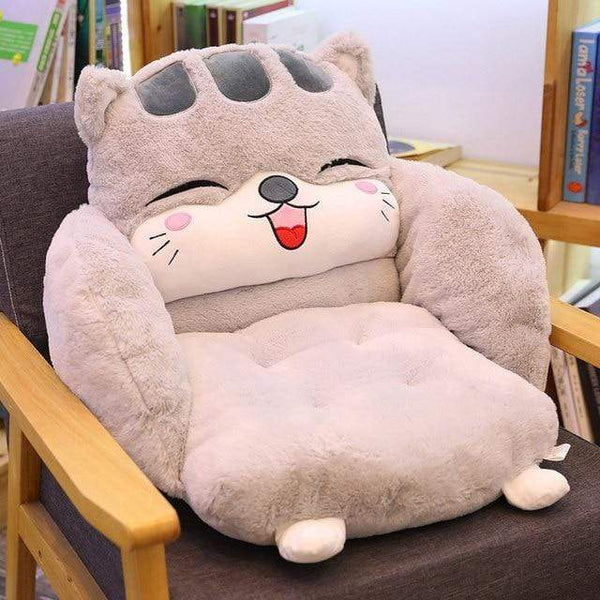 Planet Gates 55cm / gray Creative cartoon rabbit plush semi-enclosed animal seat cushion thickened office chair cushion for leaning on student buttock