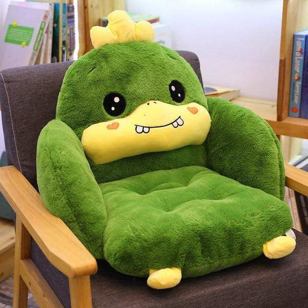 Planet Gates 55cm / green Creative cartoon rabbit plush semi-enclosed animal seat cushion thickened office chair cushion for leaning on student buttock