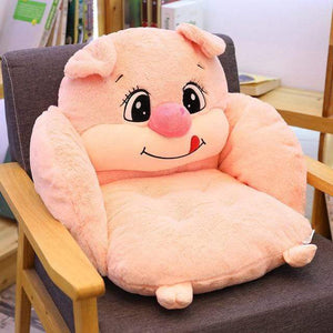 Planet Gates 55cm / Pink Creative cartoon rabbit plush semi-enclosed animal seat cushion thickened office chair cushion for leaning on student buttock