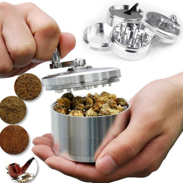 55MM 4 Layers Tobacco Spice Grinder Herb Weed Grinder with Mill Handle Salt and Pepper Mills Kitchen Tools