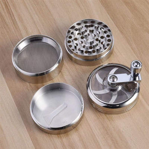 55MM 4 Layers Tobacco Spice Grinder Herb Weed Grinder with Mill Handle Salt and Pepper Mills Kitchen Tools