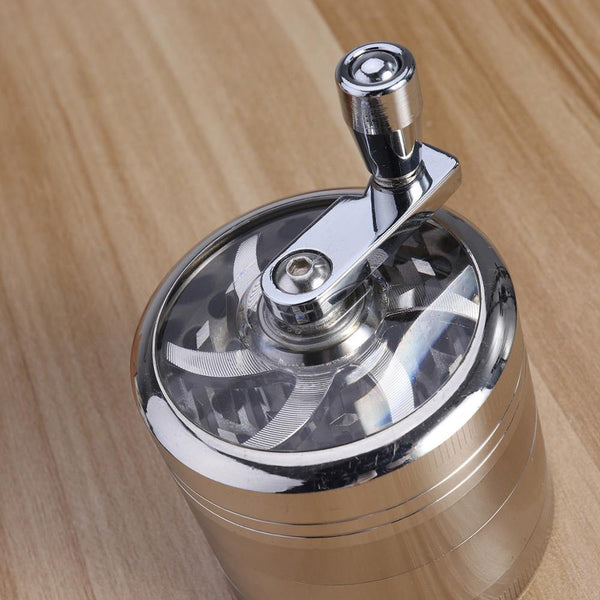 55MM 4 Layers Tobacco Spice Grinder Herb Weed Grinder with Mill Handle Salt and Pepper Mills Kitchen Tools