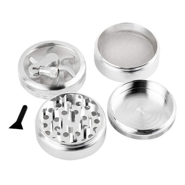 55MM 4 Layers Tobacco Spice Grinder Herb Weed Grinder with Mill Handle Salt and Pepper Mills Kitchen Tools