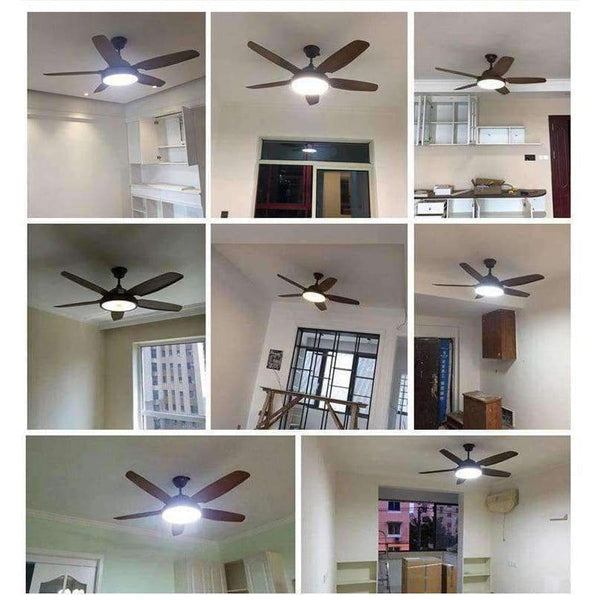 Planet Gates 56 inch / 110V 56 inch Dining Room Ceiling fan light With remote control European Fan Lamp Living Room Wooden Ceiling Fan Light Bronze