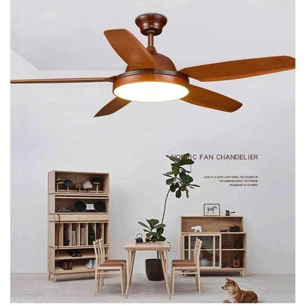 Planet Gates 56 inch / 110V 56 inch Dining Room Ceiling fan light With remote control European Fan Lamp Living Room Wooden Ceiling Fan Light Bronze
