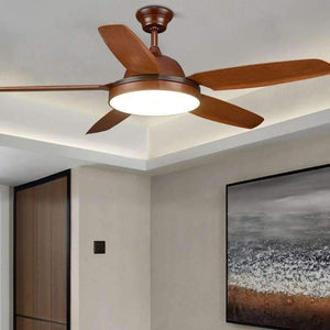 Planet Gates 56 inch / 110V 56 inch Dining Room Ceiling fan light With remote control European Fan Lamp Living Room Wooden Ceiling Fan Light Bronze