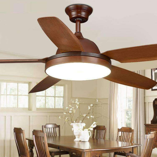 Planet Gates 56 inch Dining Room Ceiling fan light With remote control European Fan Lamp Living Room Wooden Ceiling Fan Light Bronze
