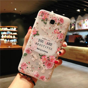 Planet Gates 5617 / For Galaxy S8 USLION Flower Phone Case For Samsung Galaxy S9 S8 Plus S7 Edge A3 A5 A7 J3 J5 J7 2017 Series Note 9 8 Clear Soft TPU Cover Cases