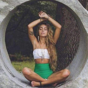 Planet Gates 5786 / L Split High Waist Bikini Swimsuit Female Two Piece Set Swimming Suit Crisscross Swimsuit Bandage For Women