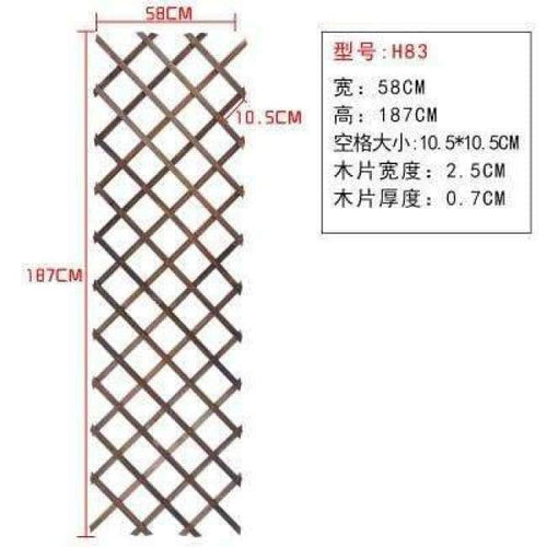 Planet Gates 58x187cm Expanding Wooden Garden Wall Fence Panel Plant Climb Trellis Support Decorative Garden Fence for Home Yard Garden Decoration