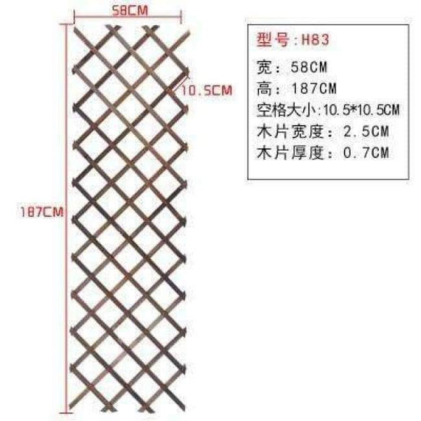 Planet Gates 58x187cm Expanding Wooden Garden Wall Fence Panel Plant Climb Trellis Support Decorative Garden Fence for Home Yard Garden Decoration