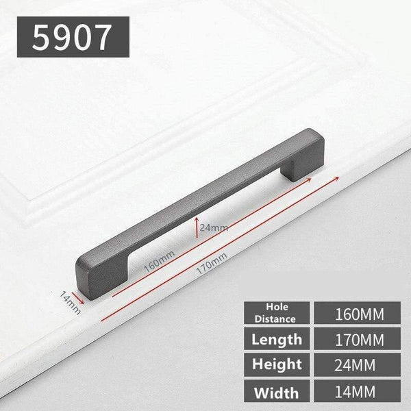 Modern Gray Cabinet Handles Solid Drawer Knobs Kitchen Cupboard Door Pulls Furniture Handle Cabinet Hardware Bathroom Accessory