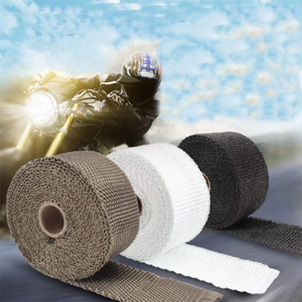 Planet Gates 5cm*5/10/15/20M Car Motorcycle Exhaust Thermal Exhaust Tape Exhaust Heat Tape Wrap Pipe Wrap Shields Manifold Header Insulation