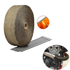 Planet Gates 5cm*5/10/15/20M Car Motorcycle Exhaust Thermal Exhaust Tape Exhaust Heat Tape Wrap Pipe Wrap Shields Manifold Header Insulation