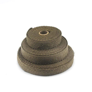 Planet Gates 5cm*5M/10M/15M Motorcycle Exhaust Heat Shield Thermal Exhaust Tape Fiberglass Heat Wrap Pipe Heat Insulation with Stainless Ties