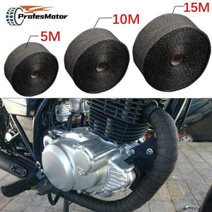 Planet Gates 5cm*5M/10M/15M Motorcycle Exhaust Thermal Tape Header Heat Wrap Manifold Insulation Roll Resistant with Stainless Ties