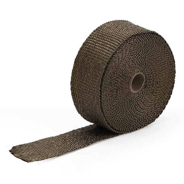 Planet Gates 5cm*5M 10M 15M Titanium/Black Exhaust Heat Wrap Roll for Motorcycle Fiberglass Heat Shield Tape with Stainless Ties