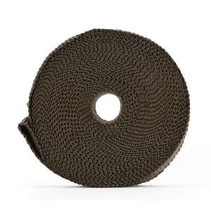 Planet Gates 5cm*5M 10M 15M Titanium/Black Exhaust Heat Wrap Roll for Motorcycle Fiberglass Heat Shield Tape with Stainless Ties