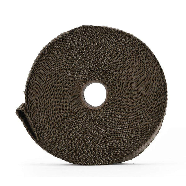 Planet Gates 5cm*5M 10M 15M Titanium/Black Exhaust Heat Wrap Roll for Motorcycle Fiberglass Heat Shield Tape with Stainless Ties