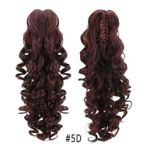 Planet Gates 5D / 18inches 18" Curly Synthetic Ponytail Wig Hair Extensions Claw On Hairpiece Long Deep Wave Clip In Ponytail Hair Extension Heat Resistant