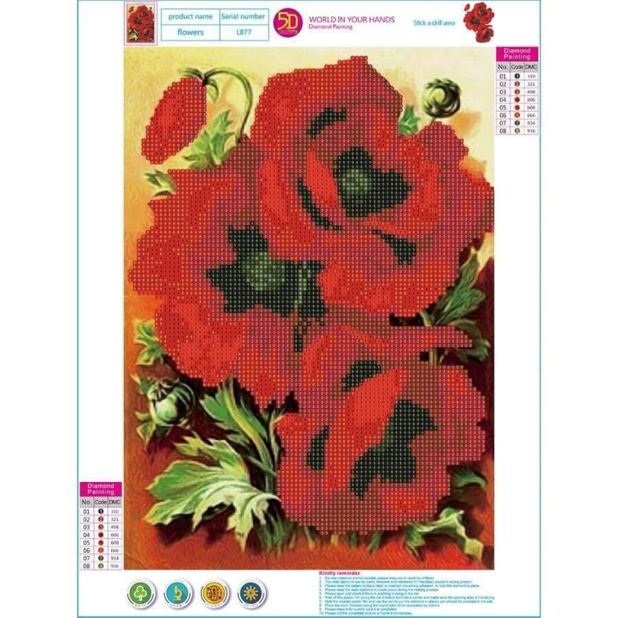 Planet Gates 5D diy diamond painting Cross stitch kit 3d Diamond embroidery Poppy flower diamond mosaic pattern arts and crafts home decor