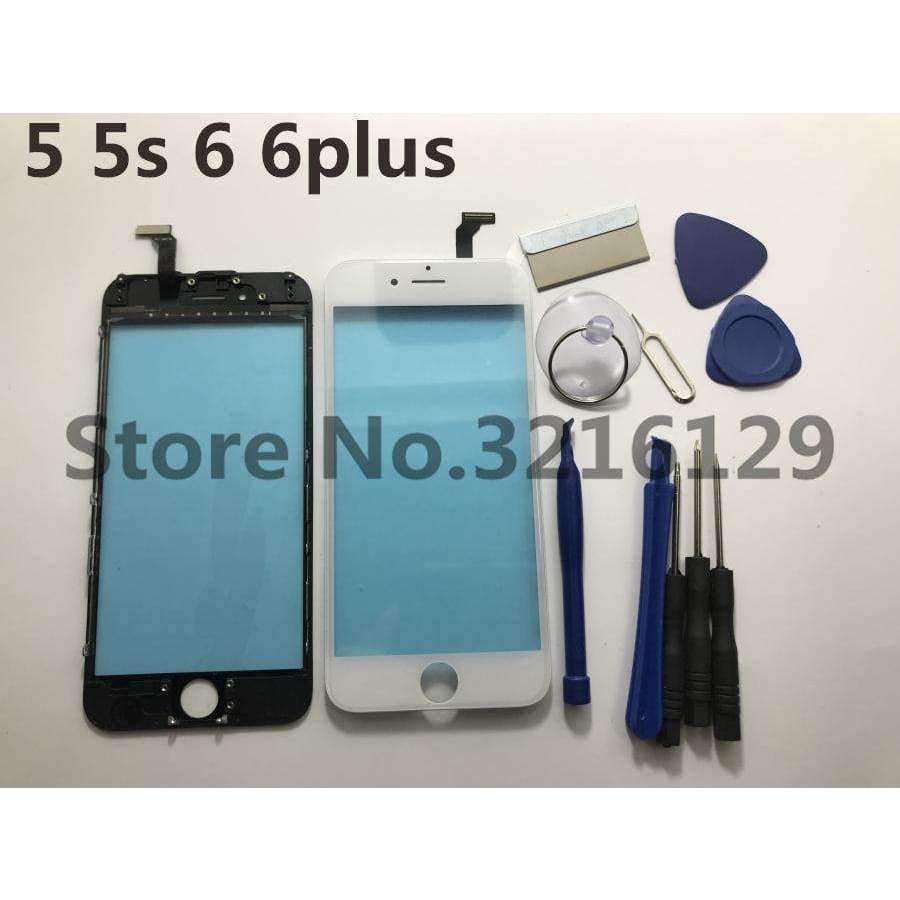 Planet Gates 5G black Digitizer Panel Glass Lens Sensor+Middle Frame for iPhone 6 6s plus 5 5S TouchScreen Replacement Repair Spare Parts