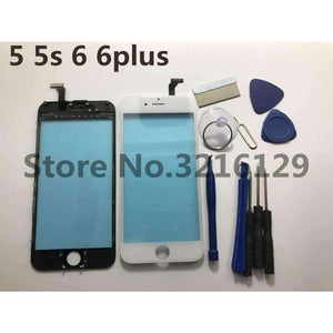 Planet Gates 5G black Digitizer Panel Glass Lens Sensor+Middle Frame for iPhone 6 6s plus 5 5S TouchScreen Replacement Repair Spare Parts