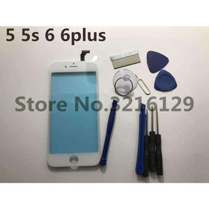 Planet Gates 5G black Digitizer Panel Glass Lens Sensor+Middle Frame for iPhone 6 6s plus 5 5S TouchScreen Replacement Repair Spare Parts
