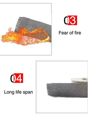 Planet Gates 5M/10M/15M Fiberglass Exhaust Protection Pipe Heat Header Insulation Tape Turbo Wrap Insulating Wrap Tape Fireproof Cloth