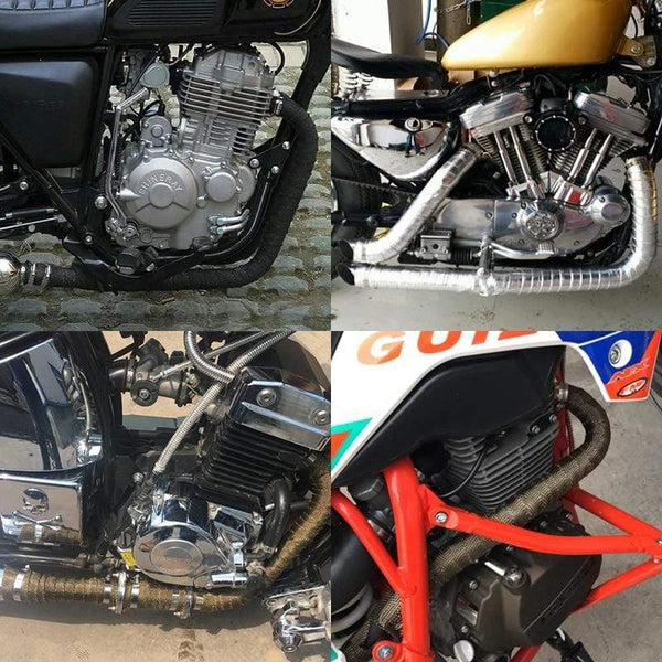 Planet Gates 5M/10M/15M Fiberglass Exhaust Protection Pipe Heat Header Insulation Tape Turbo Wrap Insulating Wrap Tape Fireproof Cloth