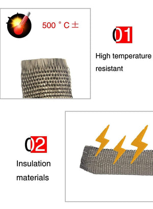 Planet Gates 5M/10M/15M Thermal Exhaust Header Pipe Tape Heat Insulating Wrap Tape Fireproof Cloth Roll With Durable Steel Ties Kit