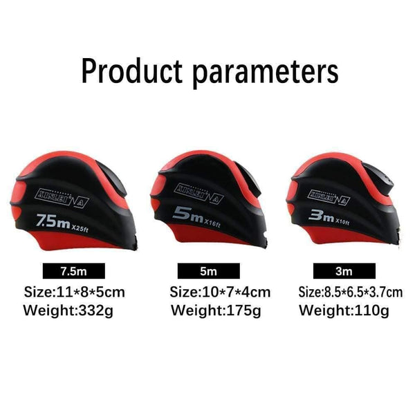 Planet Gates 5M Metric British System Auto Lock Measurement Tape 7.5M Tape Measure Retractable 3M Measuring Tape Inches Centimeters