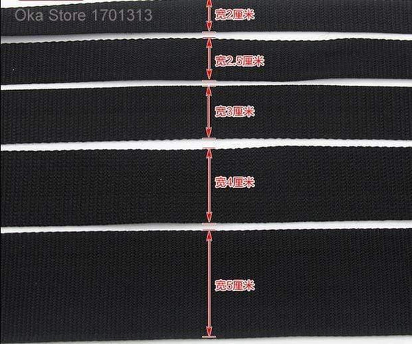 Planet Gates 5M Strong Black Equipment Bundle PP Belt Tape 2cm To 5cm Width Polypropylene Webbing Band For Tent Accessories Sewing Bag Belt
