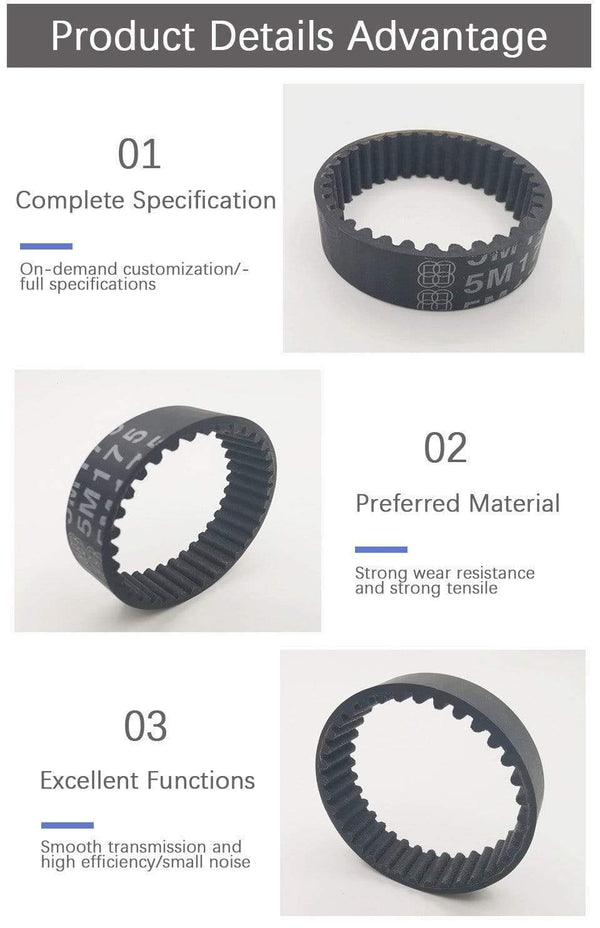 Planet Gates 5M Type Rubber Timing Belt 245/250/255/260/265/270/275/280/285/290/295mm 15/20/25mm Width 5mm Pitch Synchronous Belt