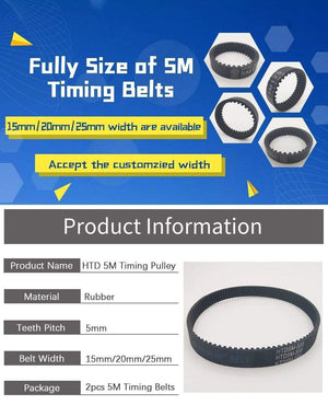 Planet Gates 5M Type Rubber Timing Belt 245/250/255/260/265/270/275/280/285/290/295mm 15/20/25mm Width 5mm Pitch Synchronous Belt