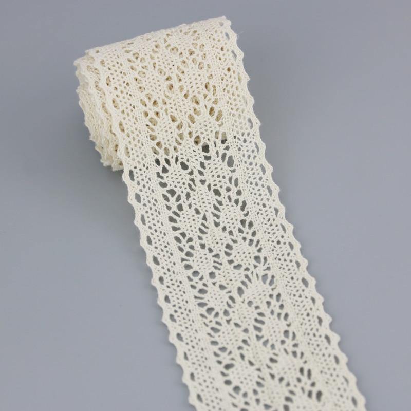 Planet Gates (5Meter/roll)  White Cotton Embroidered Lace Net Ribbons Fabric Trim DIY Sewing Handmade Craft Materials